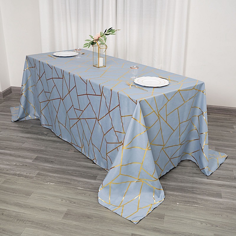 90"x132" Geometric Design Polyester Rectangle TABLECLOTH Party Event Decorations - Picture 13 of 74