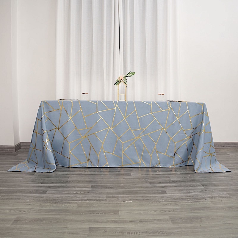 90"x132" Geometric Design Polyester Rectangle TABLECLOTH Party Event Decorations - Picture 17 of 74