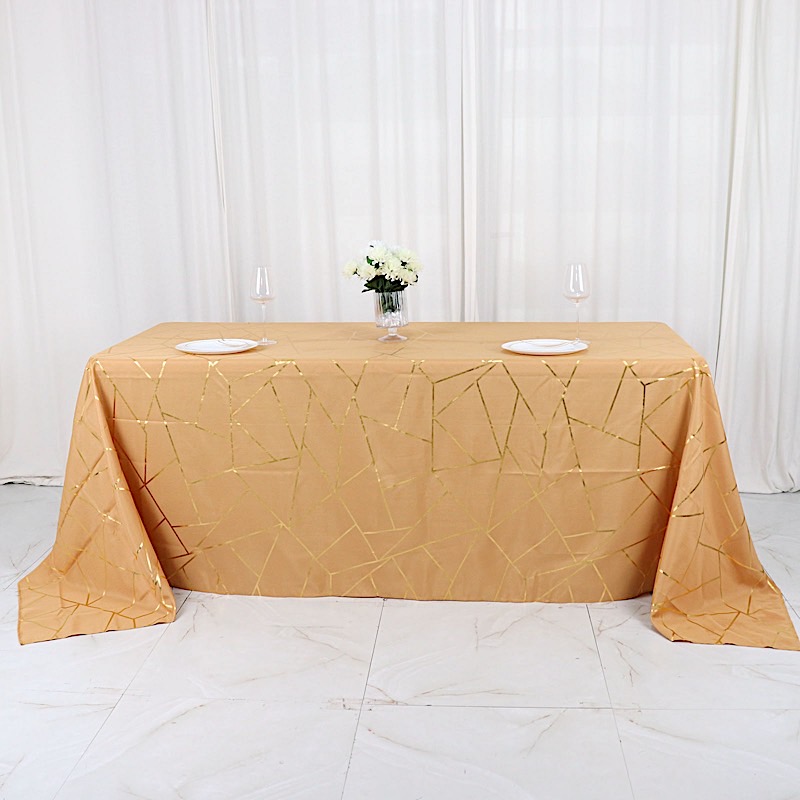 90"x132" Geometric Design Polyester Rectangle TABLECLOTH Party Event Decorations - Picture 25 of 74