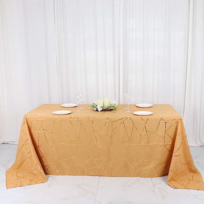 90"x132" Geometric Design Polyester Rectangle TABLECLOTH Party Event Decorations - Picture 21 of 74