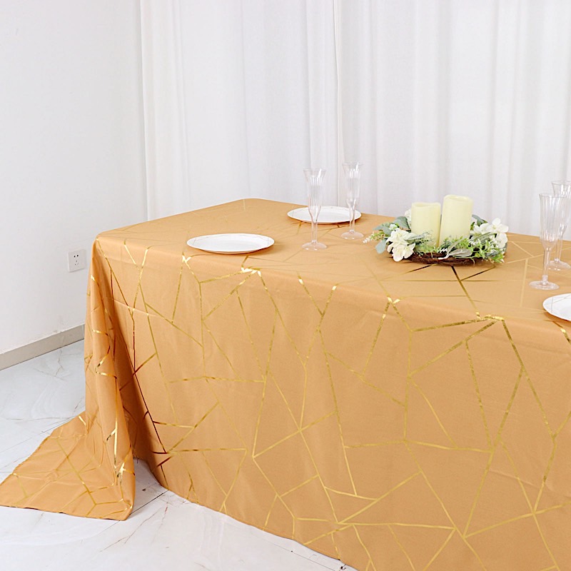 90"x132" Geometric Design Polyester Rectangle TABLECLOTH Party Event Decorations - Picture 22 of 74