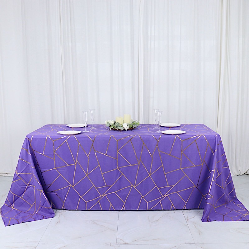 90"x132" Geometric Design Polyester Rectangle TABLECLOTH Party Event Decorations - Picture 37 of 74