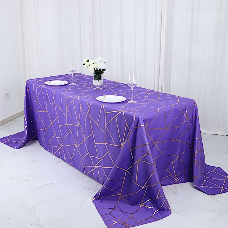 90"x132" Geometric Design Polyester Rectangle TABLECLOTH Party Event Decorations - Picture 39 of 74
