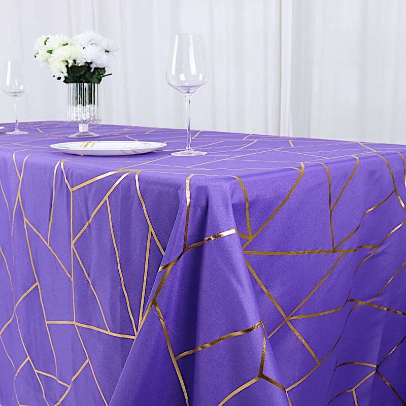 90"x132" Geometric Design Polyester Rectangle TABLECLOTH Party Event Decorations - Picture 42 of 74