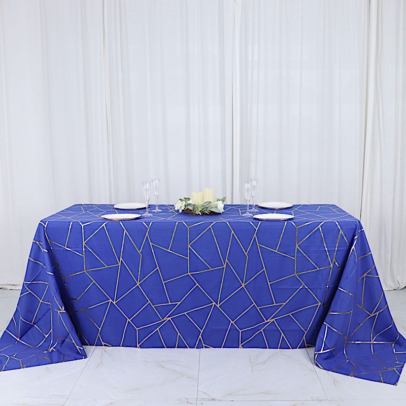 90"x132" Geometric Design Polyester Rectangle TABLECLOTH Party Event Decorations - Picture 45 of 74