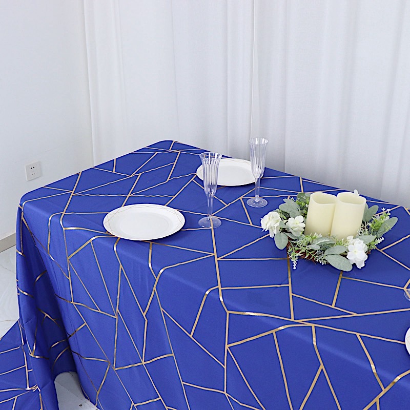 90"x132" Geometric Design Polyester Rectangle TABLECLOTH Party Event Decorations - Picture 46 of 74