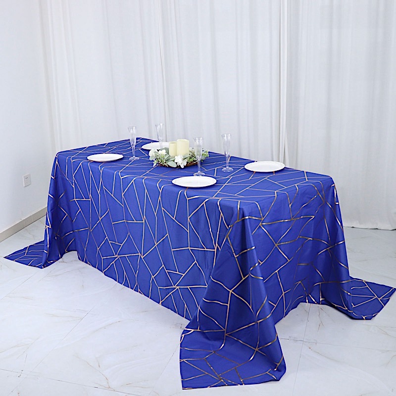 90"x132" Geometric Design Polyester Rectangle TABLECLOTH Party Event Decorations - Picture 47 of 74