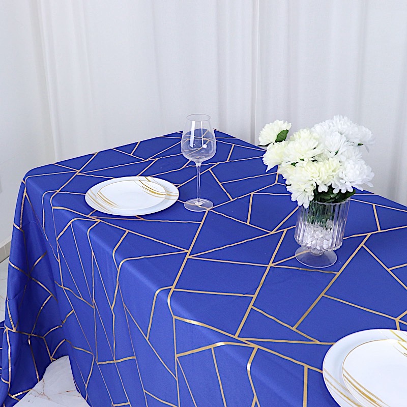 90"x132" Geometric Design Polyester Rectangle TABLECLOTH Party Event Decorations - Picture 48 of 74