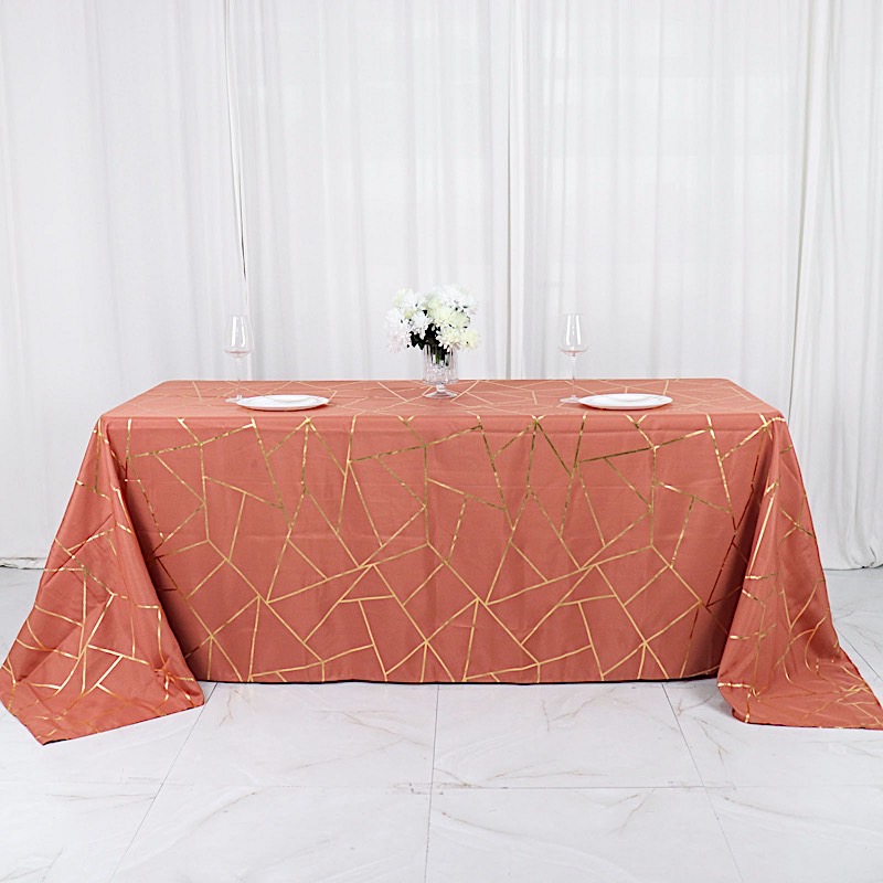 90"x132" Geometric Design Polyester Rectangle TABLECLOTH Party Event Decorations - Picture 65 of 74