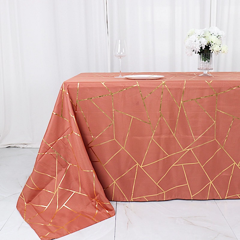 90"x132" Geometric Design Polyester Rectangle TABLECLOTH Party Event Decorations - Picture 61 of 74