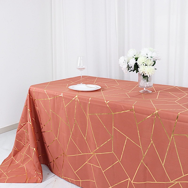 90"x132" Geometric Design Polyester Rectangle TABLECLOTH Party Event Decorations - Picture 60 of 74