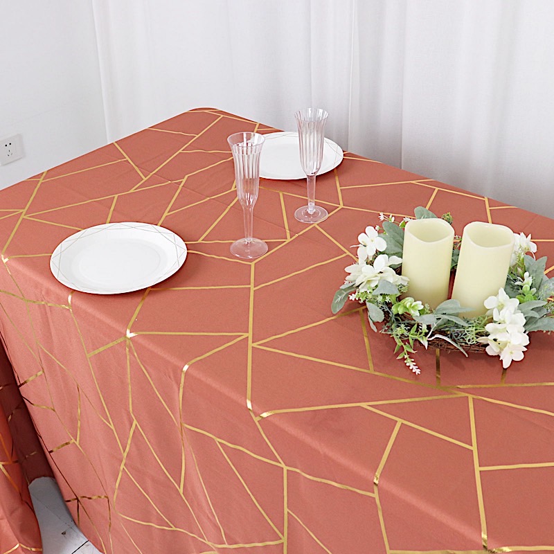 90"x132" Geometric Design Polyester Rectangle TABLECLOTH Party Event Decorations - Picture 62 of 74