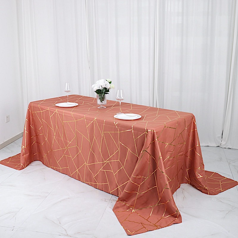 90"x132" Geometric Design Polyester Rectangle TABLECLOTH Party Event Decorations - Picture 64 of 74