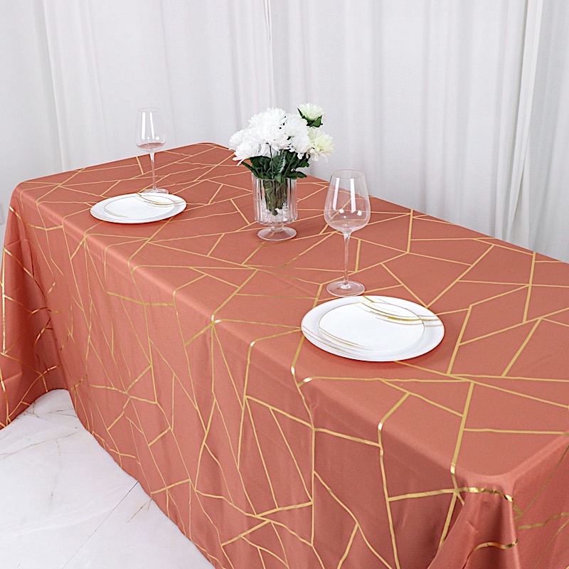 90"x132" Geometric Design Polyester Rectangle TABLECLOTH Party Event Decorations - Picture 63 of 74