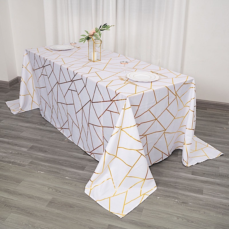 90"x132" Geometric Design Polyester Rectangle TABLECLOTH Party Event Decorations - Picture 69 of 74