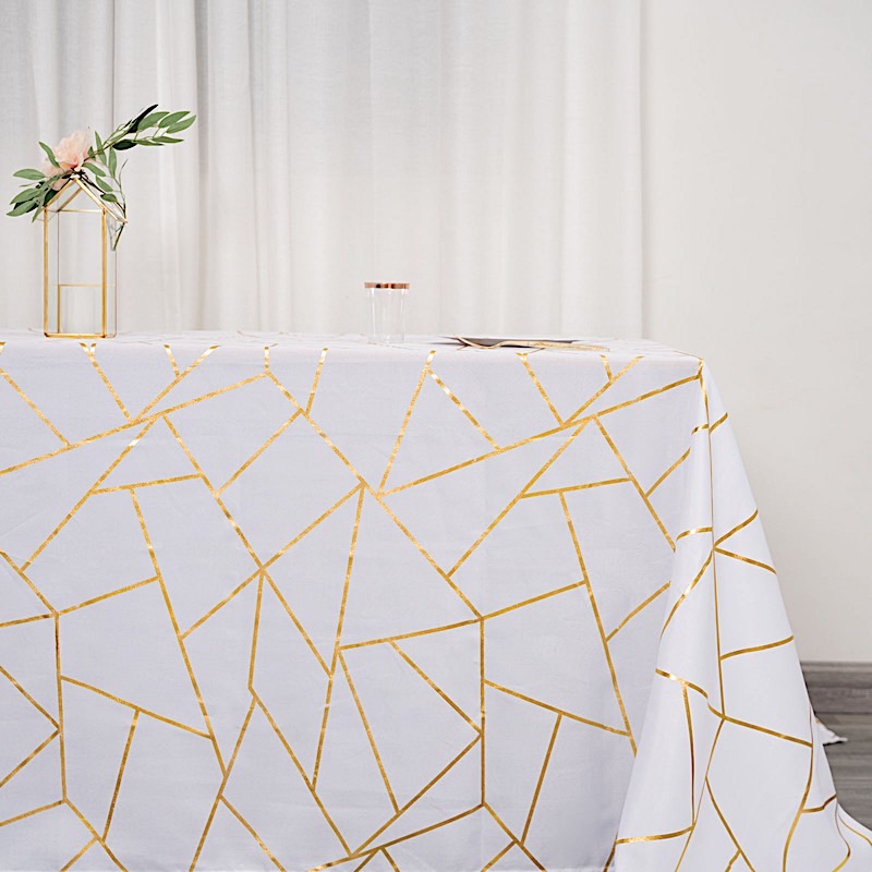 90"x132" Geometric Design Polyester Rectangle TABLECLOTH Party Event Decorations - Picture 68 of 74