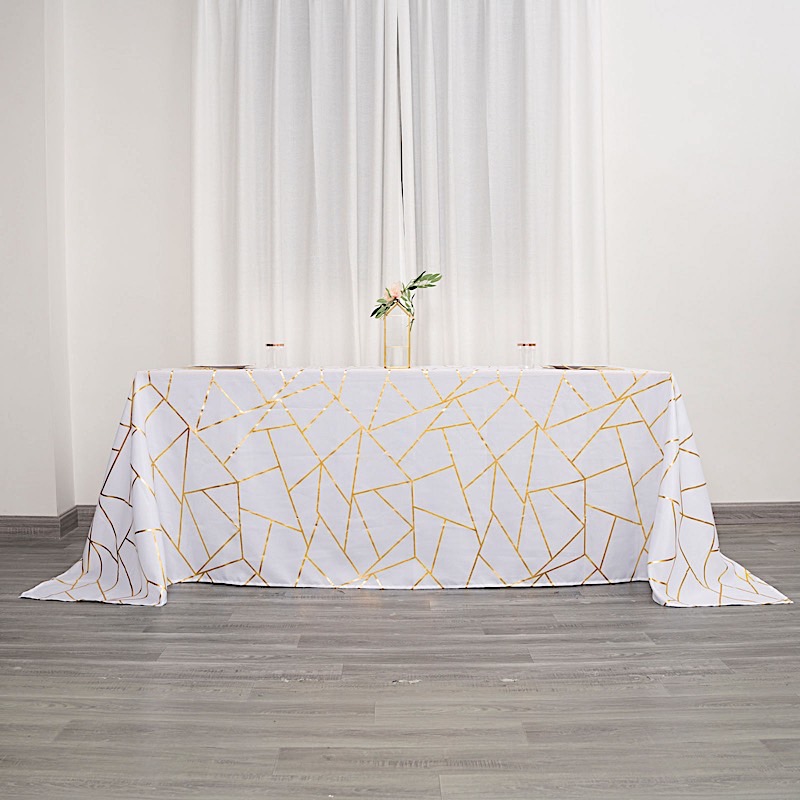 90"x132" Geometric Design Polyester Rectangle TABLECLOTH Party Event Decorations - Picture 73 of 74