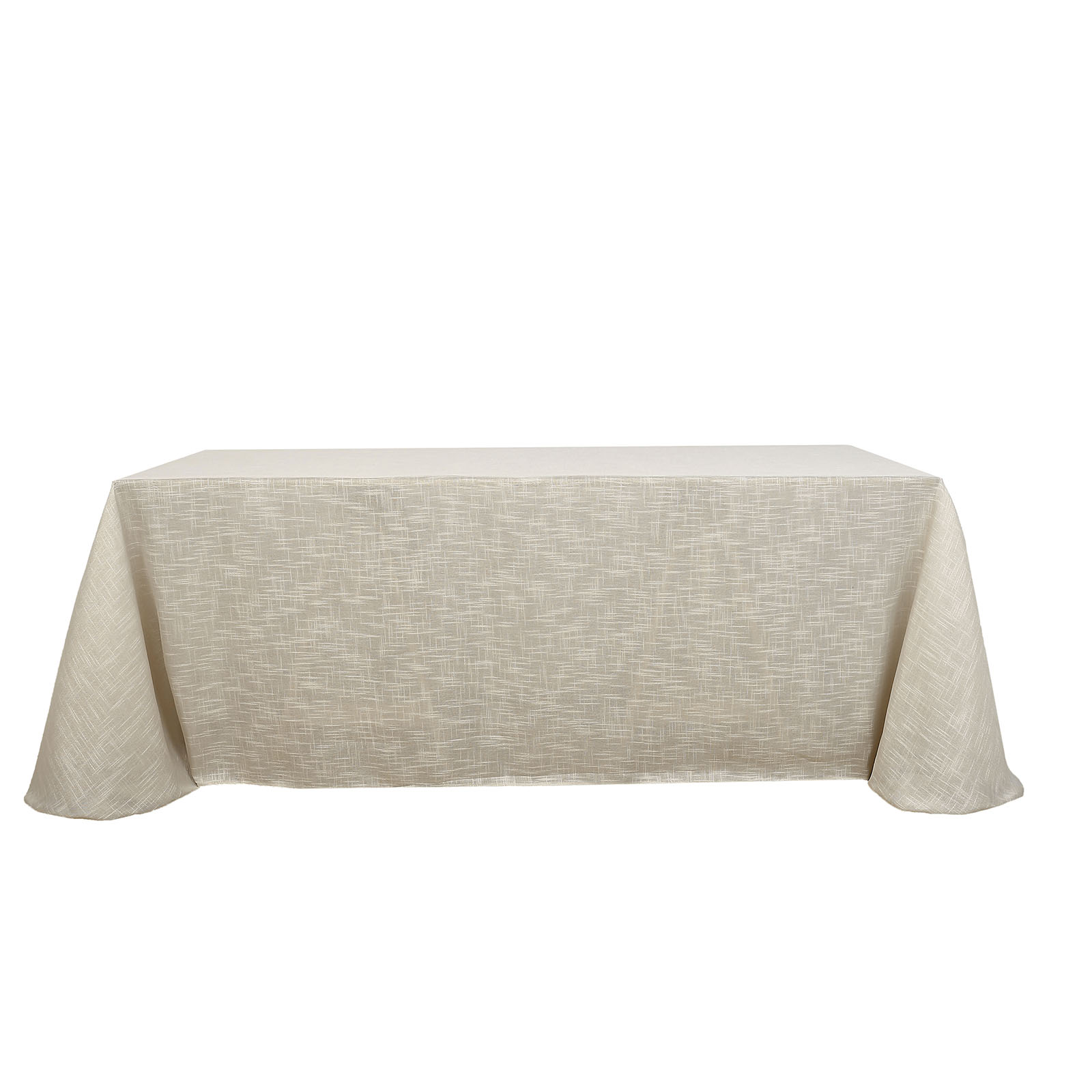 90x156-Inch Rectangular Premium Polyester Faux Burlap Tablecloth Decorations - Picture 7 of 26