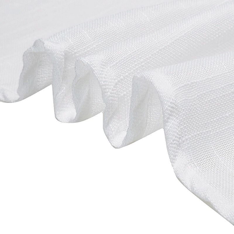 WHITE 90x156" Rectangular Premium FAUX BURLAP POLYESTER TABLECLOTH Wedding Party - Picture 7 of 8