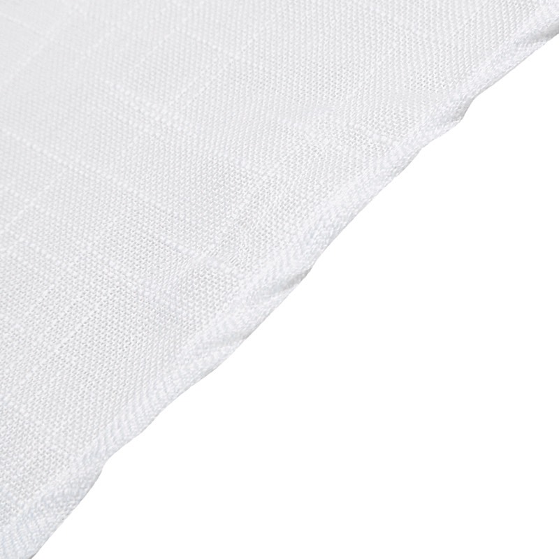 WHITE 90x156" Rectangular Premium FAUX BURLAP POLYESTER TABLECLOTH Wedding Party - Picture 8 of 8