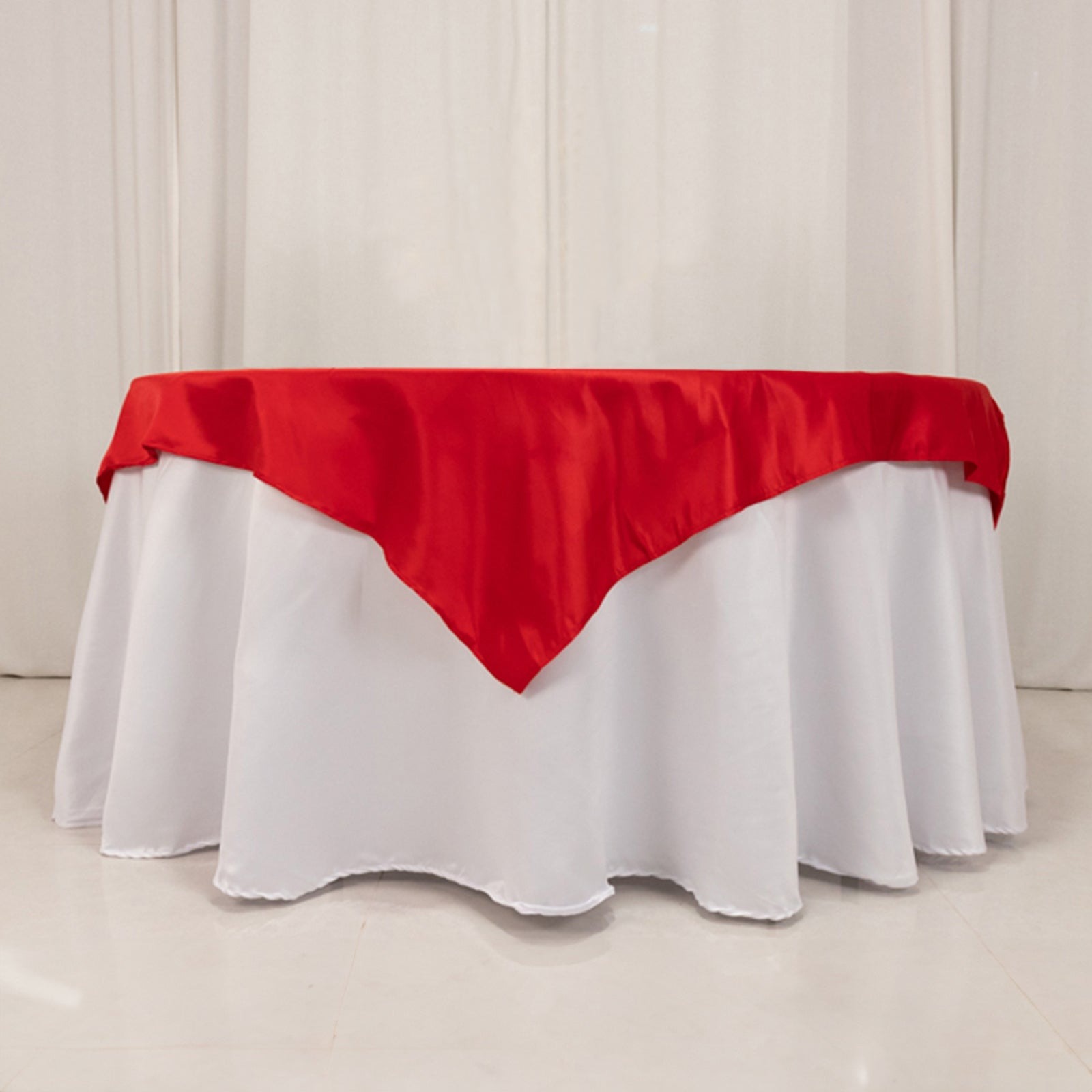 54"x54" Square Lamour Satin Tablecloths for a Wedding Party Decorations Supplies - Picture 107 of 135