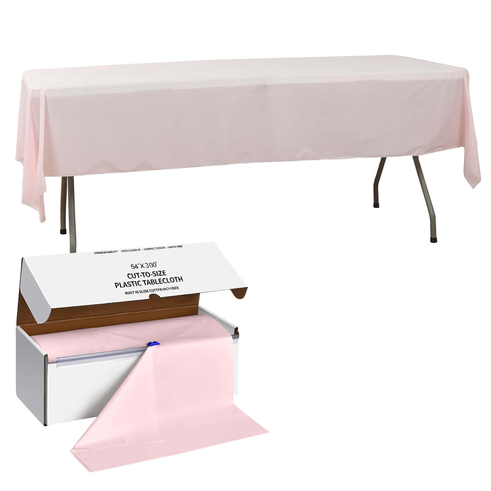 54" x 300 ft Disposable Plastic Rectangular Table Cover Roll Cut Up Box Party - Picture 13 of 41