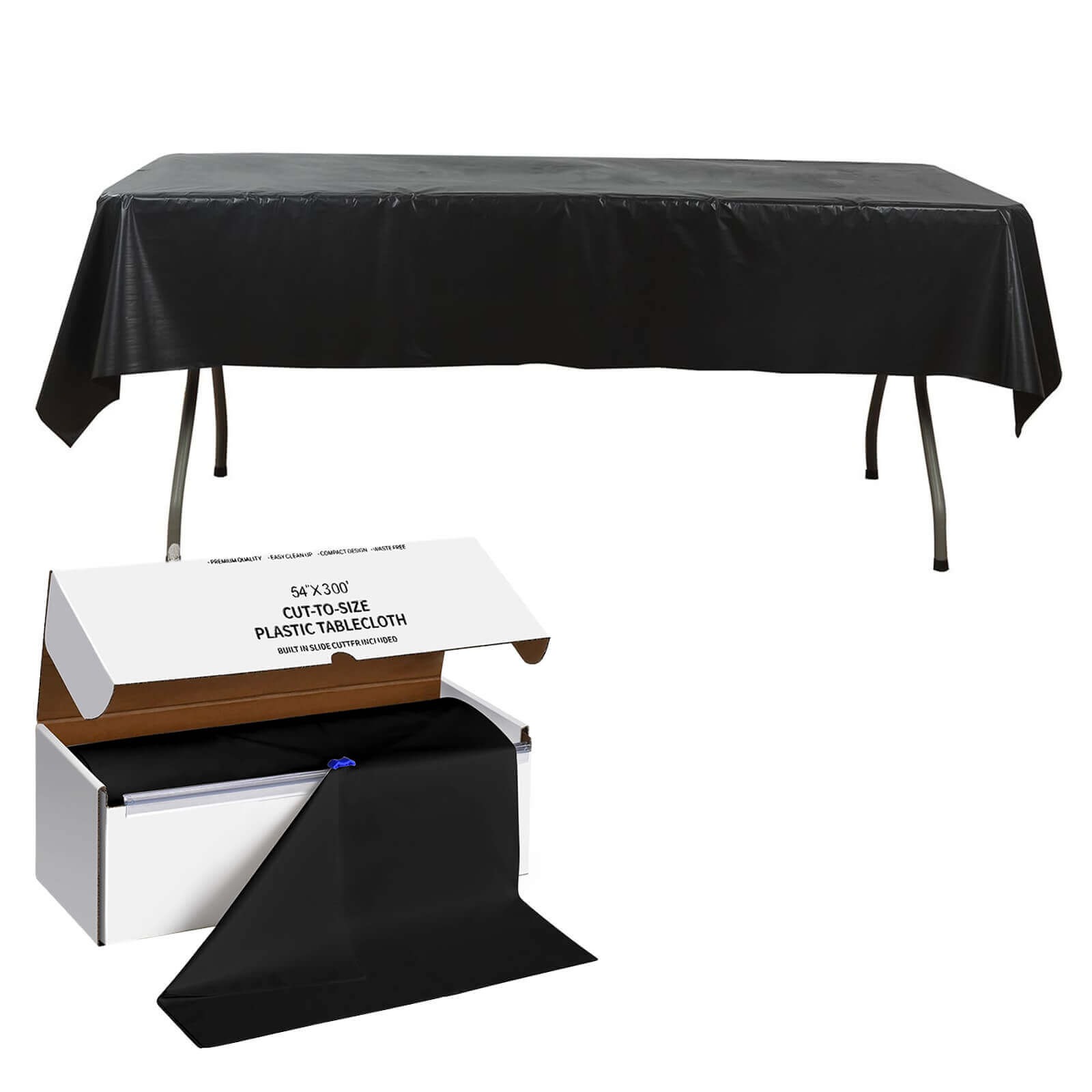 54" x 300 ft Disposable Plastic Rectangular Table Cover Roll Cut Up Box Party - Picture 5 of 41