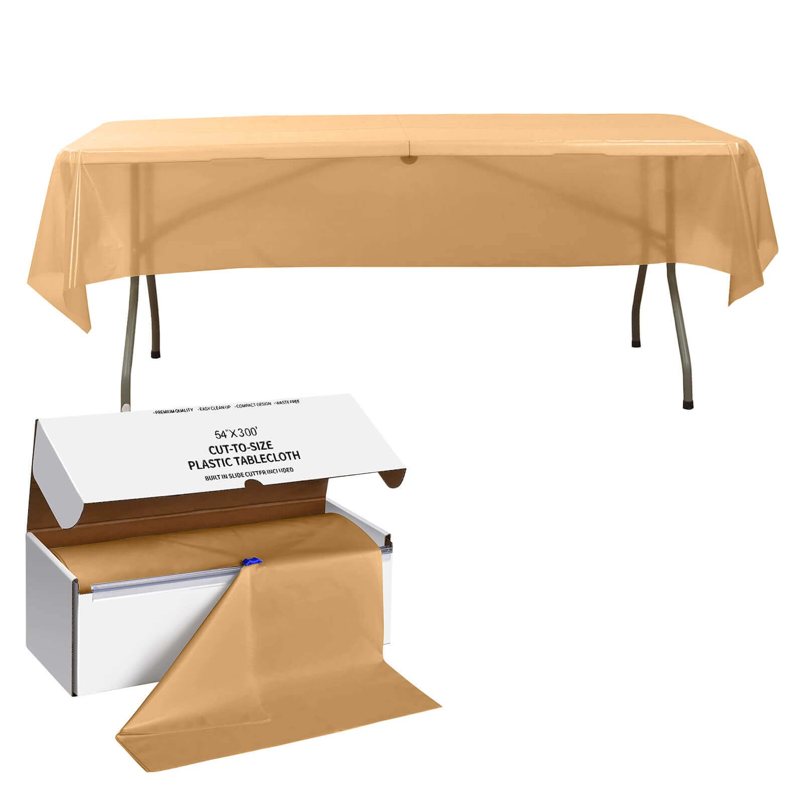 54" x 300 ft Disposable Plastic Rectangular Table Cover Roll Cut Up Box Party - Picture 20 of 41