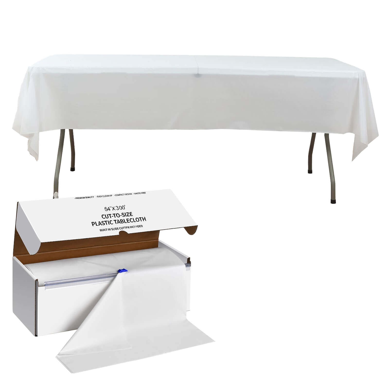 54" x 300 ft Disposable Plastic Rectangular Table Cover Roll Cut Up Box Party - Picture 36 of 41