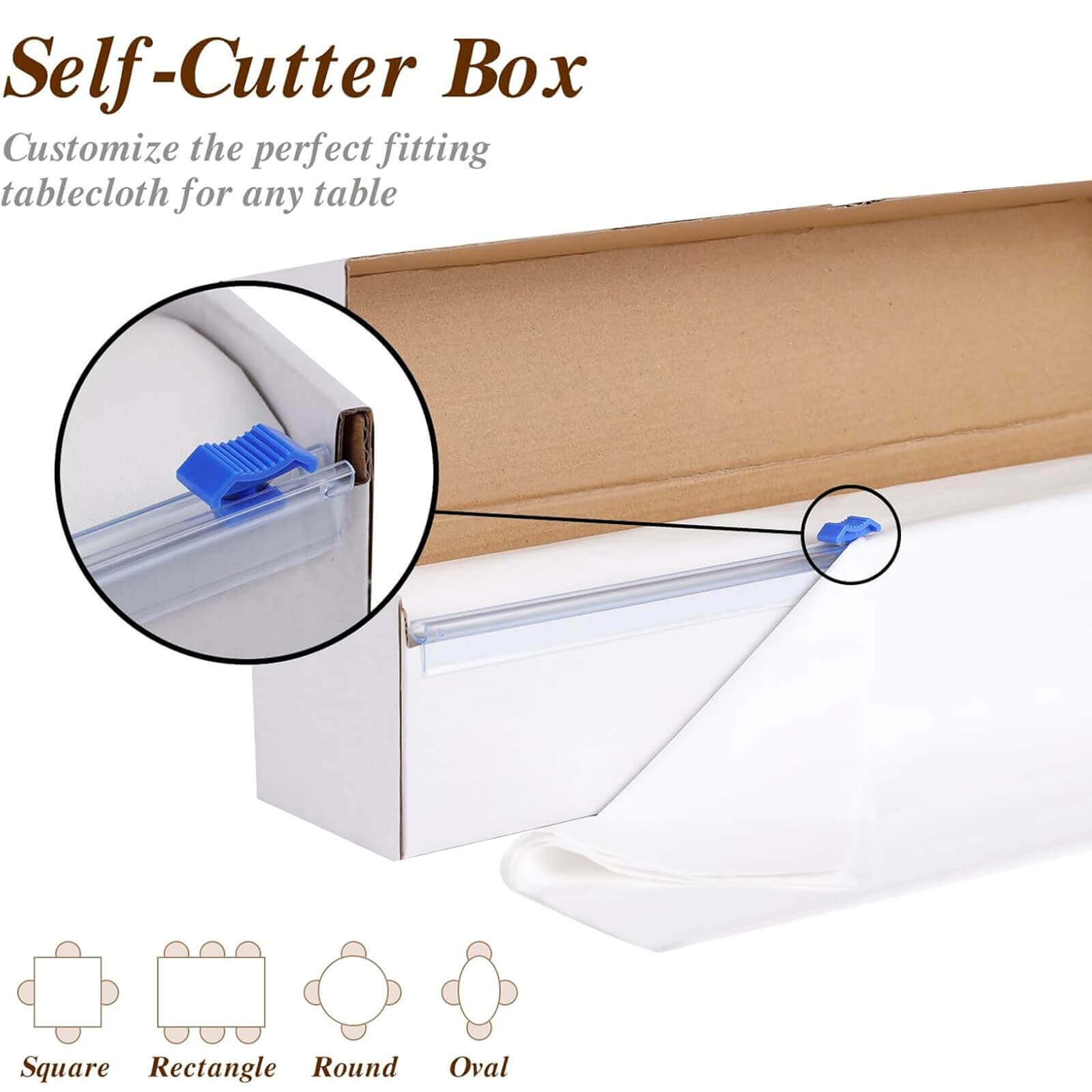 54" x 300 ft Disposable Plastic Rectangular Table Cover Roll Cut Up Box Party - Picture 38 of 41