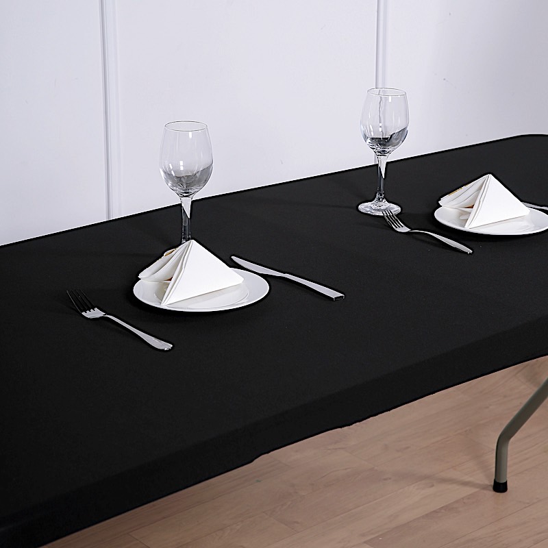 6 ft Fitted Spandex Rectangular Table Top Cover Wedding Party Events Decorations - Picture 8 of 19