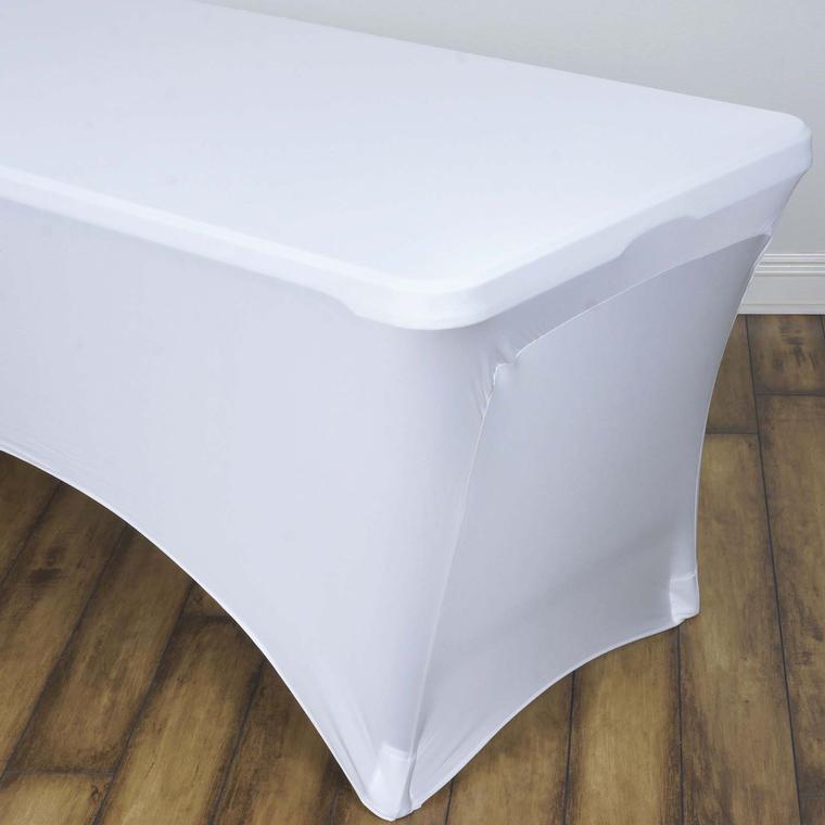 8 Feet Rectangular 96x30" Spandex Fitted Party Wedding Catering Tablecloth - Picture 128 of 129