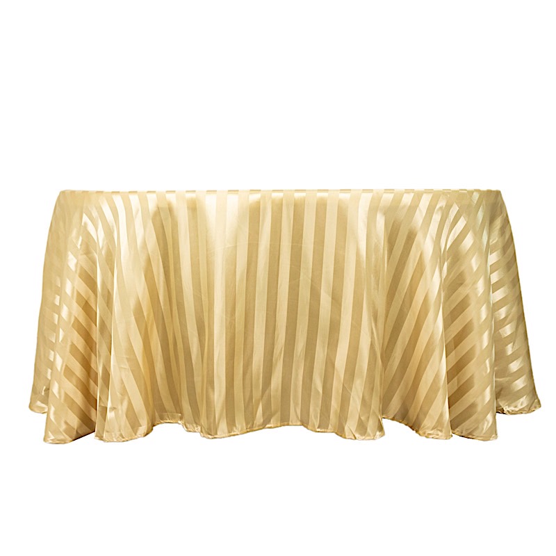 120" Stripes Satin Round Tablecloth Wedding Party Table Linens Event Decorations - Picture 3 of 65