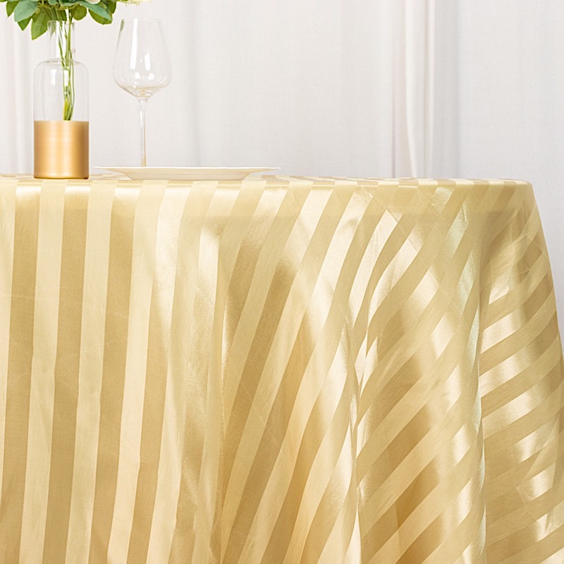 120" Stripes Satin Round Tablecloth Wedding Party Table Linens Event Decorations - Picture 5 of 65