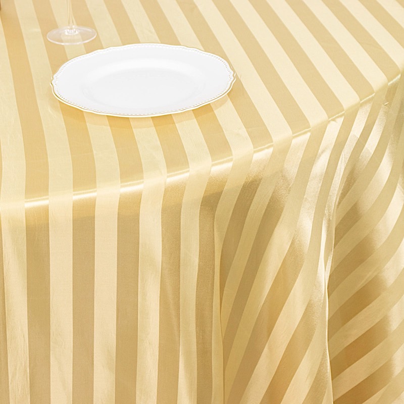120" Stripes Satin Round Tablecloth Wedding Party Table Linens Event Decorations - Picture 6 of 65