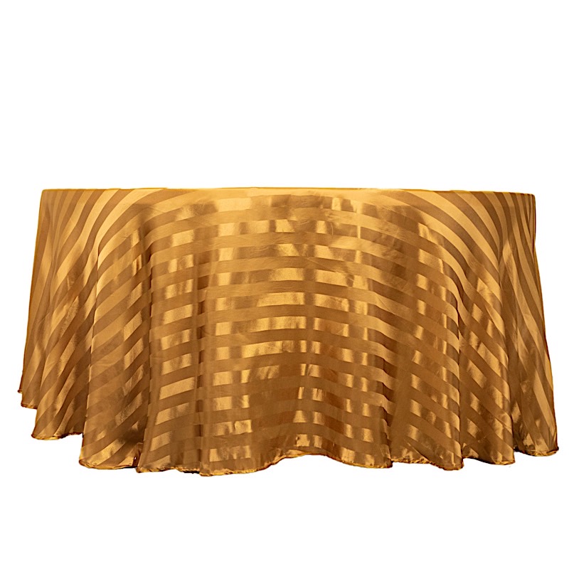 120" Stripes Satin Round Tablecloth Wedding Party Table Linens Event Decorations - Picture 18 of 65