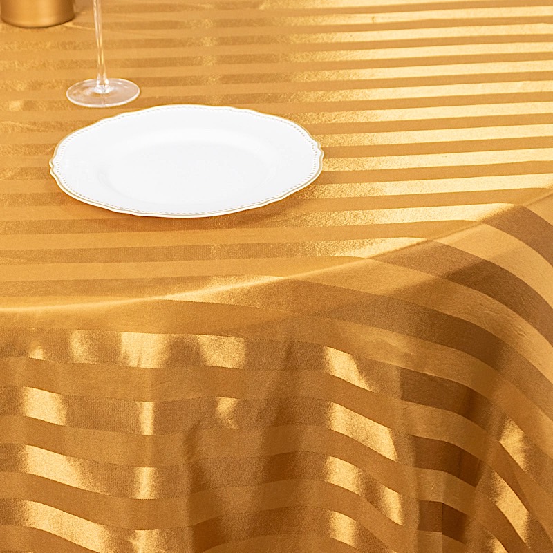 120" Stripes Satin Round Tablecloth Wedding Party Table Linens Event Decorations - Picture 21 of 65