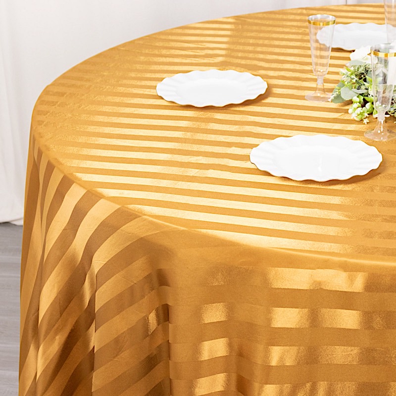 120" Stripes Satin Round Tablecloth Wedding Party Table Linens Event Decorations - Picture 22 of 65