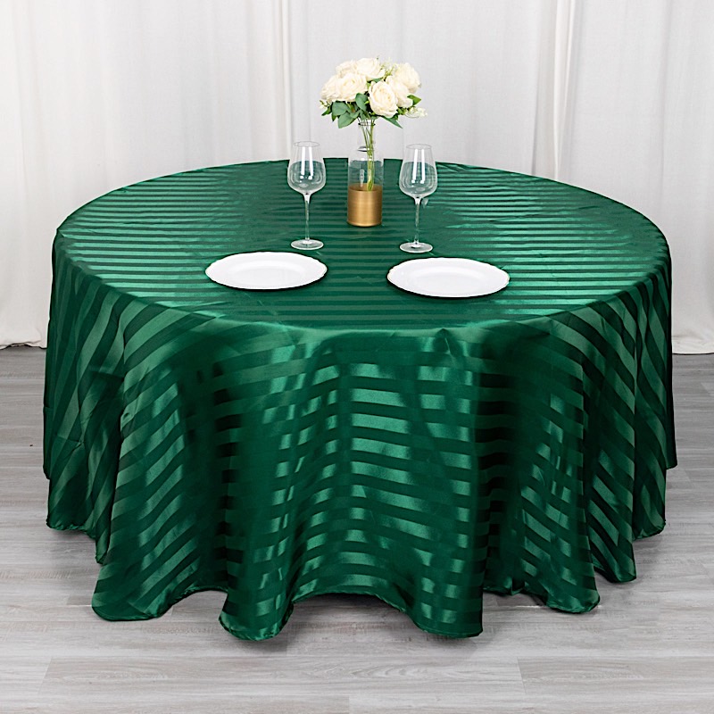 120" Stripes Satin Round Tablecloth Wedding Party Table Linens Event Decorations - Picture 27 of 65