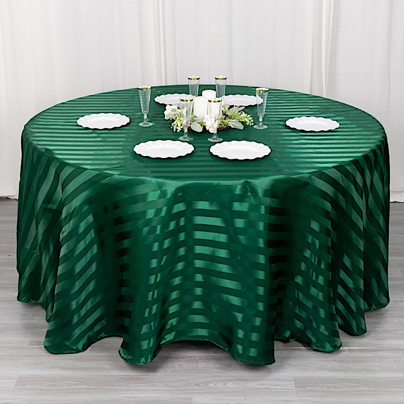 120" Stripes Satin Round Tablecloth Wedding Party Table Linens Event Decorations - Picture 31 of 65