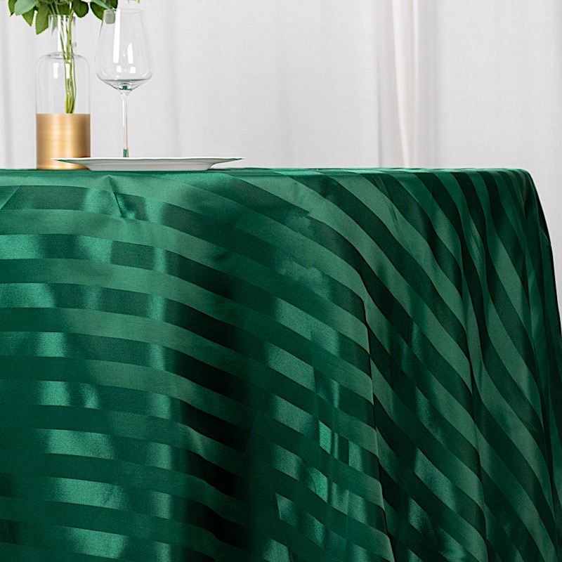 120" Stripes Satin Round Tablecloth Wedding Party Table Linens Event Decorations - Picture 28 of 65