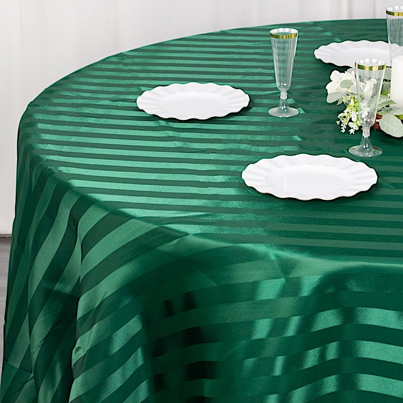 120" Stripes Satin Round Tablecloth Wedding Party Table Linens Event Decorations - Picture 30 of 65