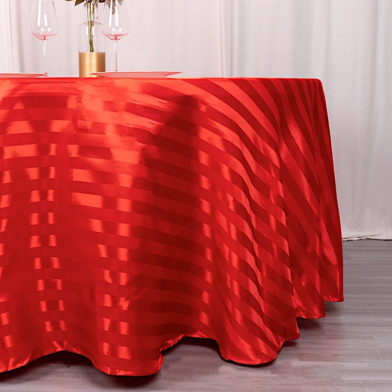 120" Stripes Satin Round Tablecloth Wedding Party Table Linens Event Decorations - Picture 36 of 65