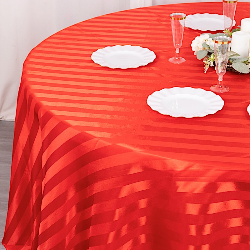 120" Stripes Satin Round Tablecloth Wedding Party Table Linens Event Decorations - Picture 38 of 65