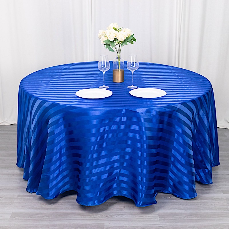 120" Stripes Satin Round Tablecloth Wedding Party Table Linens Event Decorations - Picture 43 of 65