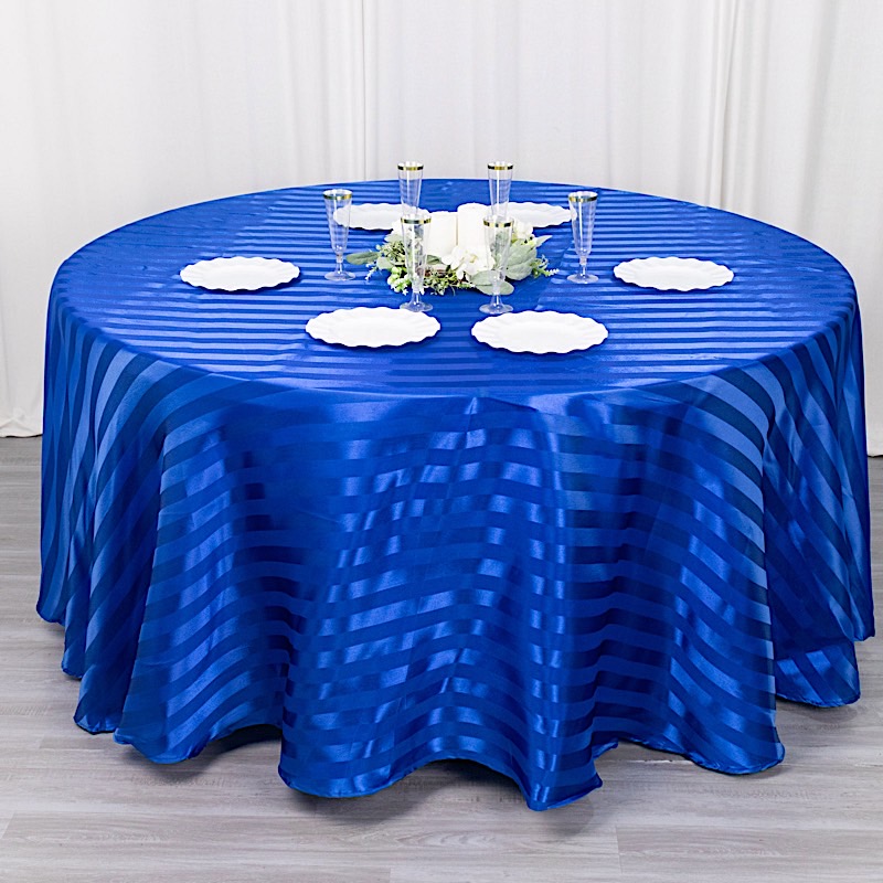 120" Stripes Satin Round Tablecloth Wedding Party Table Linens Event Decorations - Picture 47 of 65