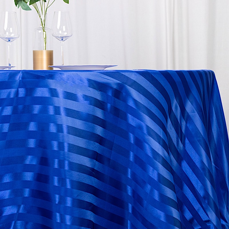 120" Stripes Satin Round Tablecloth Wedding Party Table Linens Event Decorations - Picture 44 of 65
