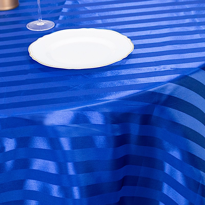 120" Stripes Satin Round Tablecloth Wedding Party Table Linens Event Decorations - Picture 45 of 65