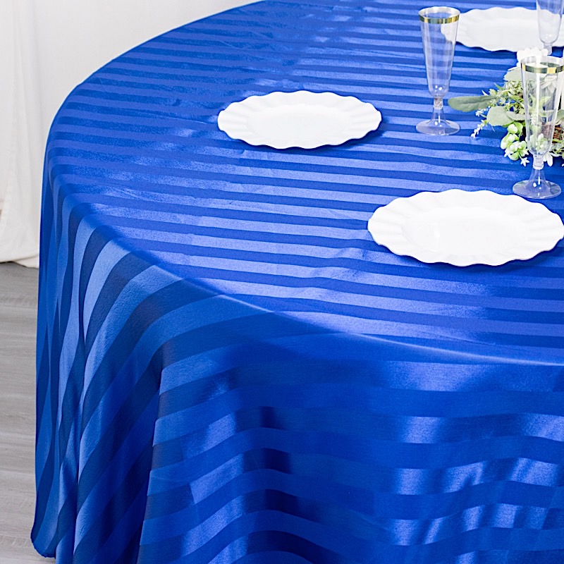 120" Stripes Satin Round Tablecloth Wedding Party Table Linens Event Decorations - Picture 46 of 65