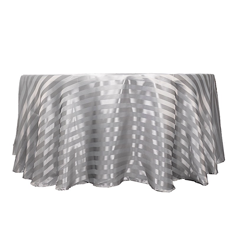 120" Stripes Satin Round Tablecloth Wedding Party Table Linens Event Decorations - Picture 50 of 65